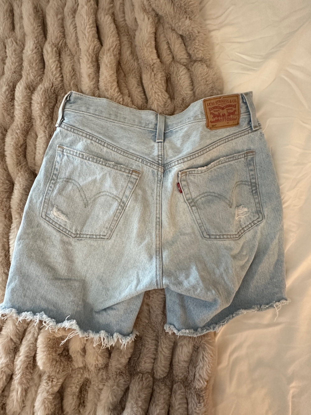 Levi’s Distressed Denim Shorts - Women's - Picture 6 of 6